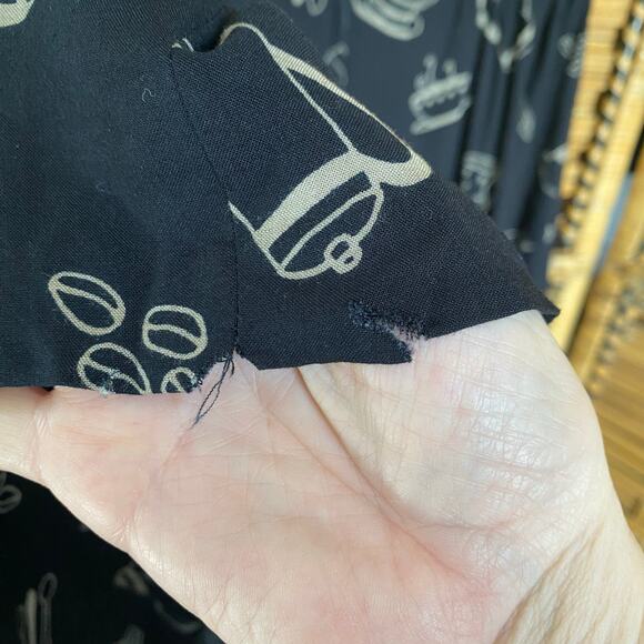 Vintage 90s Christopher & Banks Coffee Print Skirt Black 1998 Small - Picture 7 of 10